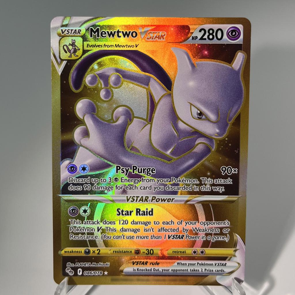 Pokmon Go Pkm Cards Ptcg6-E Gx Rainbow Mewtwo V Dragonite Vstar Rare Collection Battle Toys Gifts For Hobbies