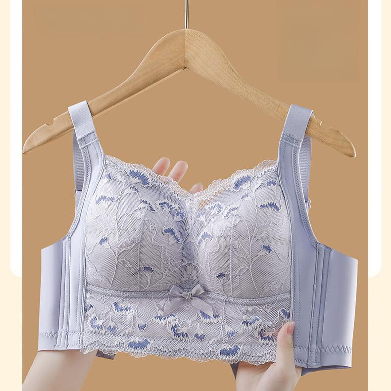 Thin and Adjustable Lingerie for Women with Gathered Breasts and Top Support To Prevent Sagging Large Size Full Cup White Bra