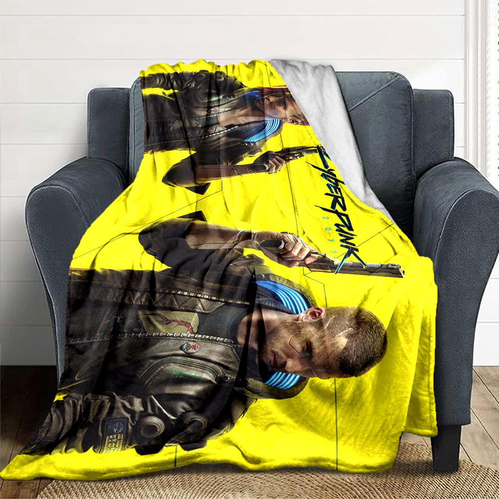 Cyberpunk Future Warriors Blanket Soft Throw Blanket For Home Bedroom Bed Sofa Travel Office Solid Christmas Blanket