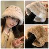 Korean Style Faux Fur Bucket Hat Keep Warm Winter Basin Cap Fashion Plush Fisherman Hat  Girls