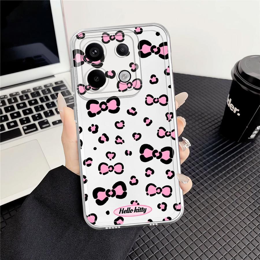 

Милый розовый чехол Hello Kitty с бантом для Xiaomi Redmi Note 14 Pro Plus 14C Note 13 11 11S 9 10 13C 12 12S A4 10S Мягкий чехол для телефона Redmi Note 13 Pro+ 5G