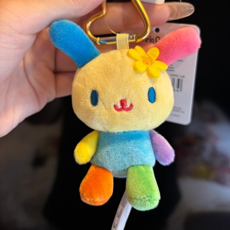 Kawaii Fluffy Usahana Bag Charm Colorful Bunny Plush Keychain Love Buckle Decoration Backpack Pendant Cute Girly Gifts