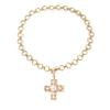 European and American Fashion and Retro Design Imitation Pearl Cross Necklace Simple and Versatile OT Buckle Ring Necklace