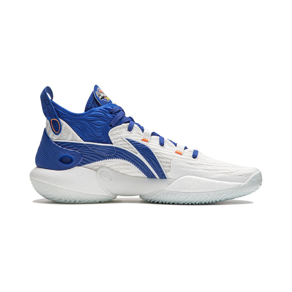 New LINING YuShuai 18 Basketball Shoes Men's Mid top White/Blue ABAU009-13