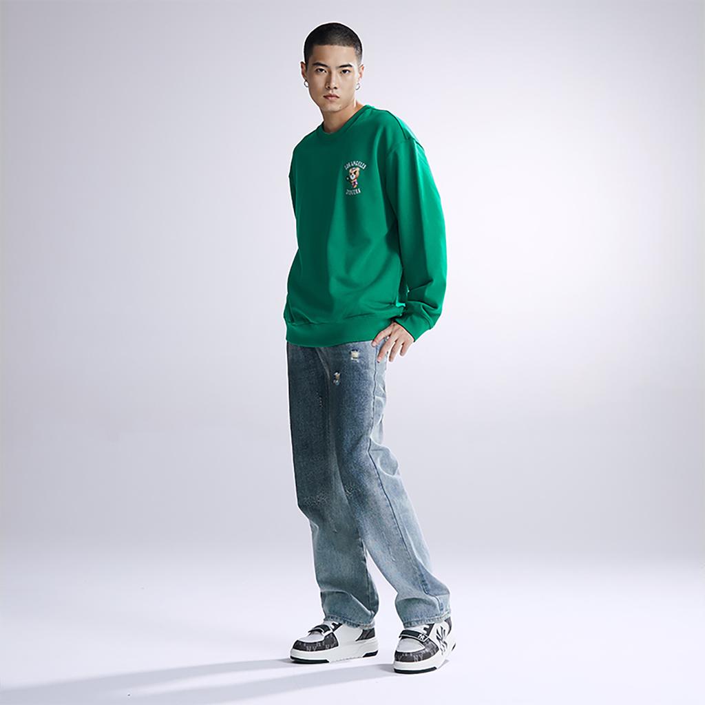 New MLB T Mega Bear Sweatshirts Unisex Green 3AMTE0134-07GNS