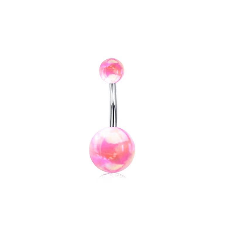 1PC Pink Color Series Crystal Belly Button Rings Snake Flower Heart Belly Ring for Women Stainless Steel Dangled Navel Piercing