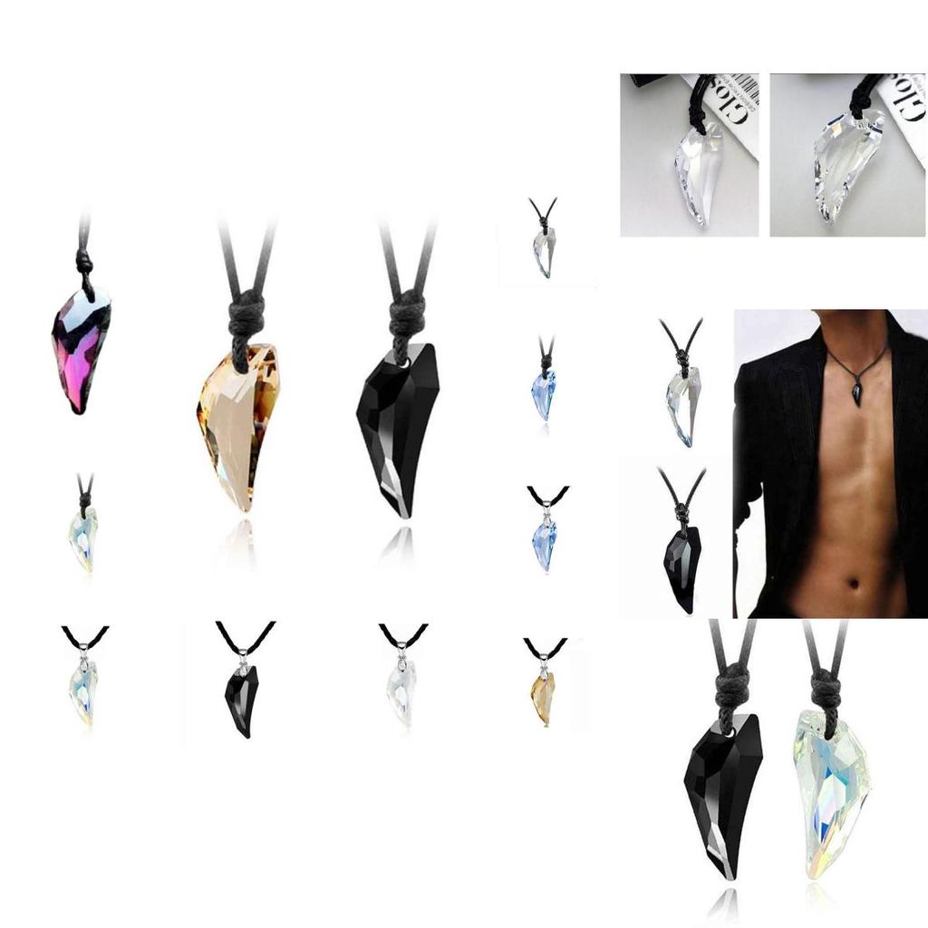 Elegante Kristallanhänger-Halskette für Männer und Frauen Stilvolles Wassertropfen-Design