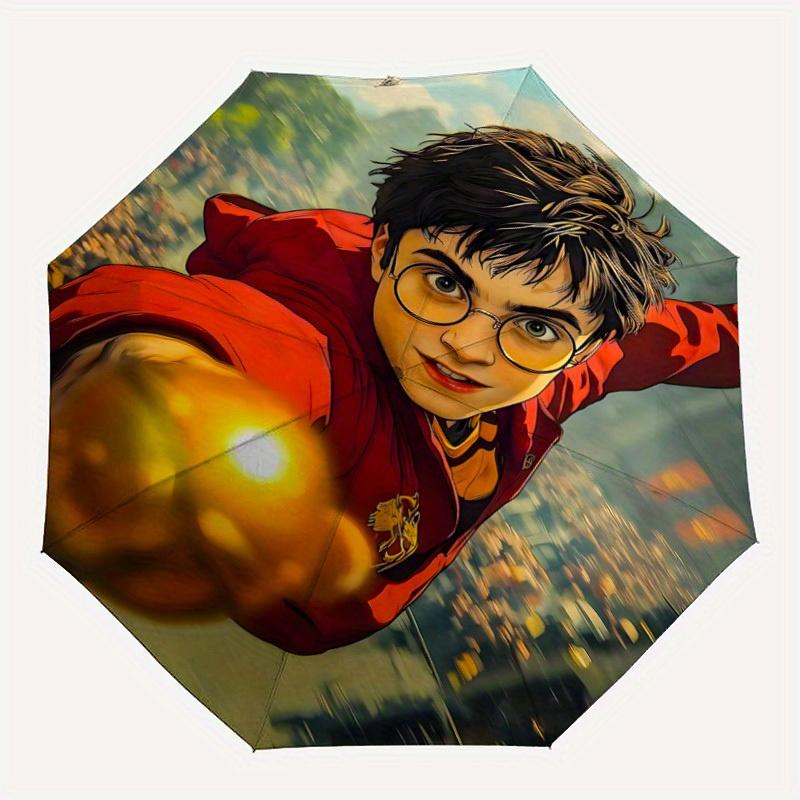 

1pc Harry Potter Gryffindor Wand Automatic Open/close Folding Portable Umbrella with 8-Rib Structure for Women/Men, All-Season Use a0901048