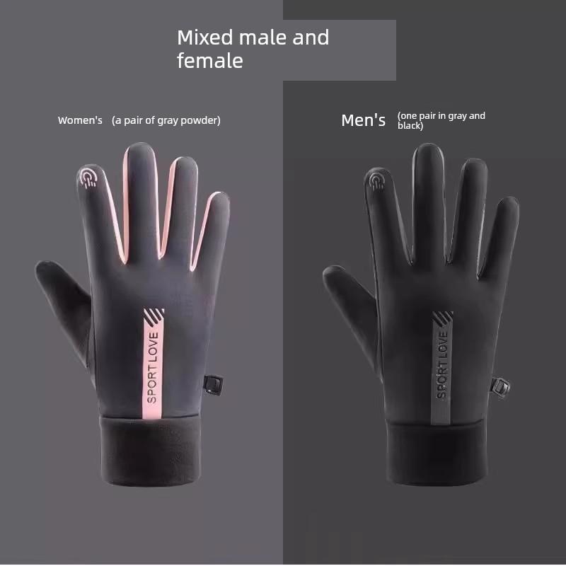 Winter Gloves Are Windproof, Waterproof, and Touch-Screen Compatible for Couples, Men and Women, for Winter Cycling and Skiing, with Added Fleece for