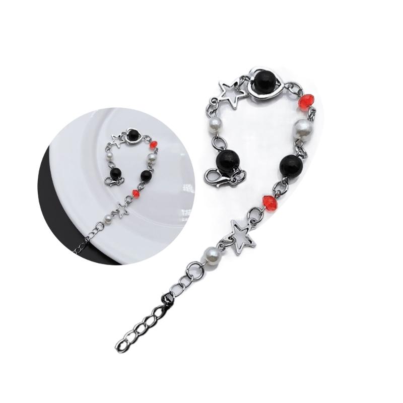 Fashionable Y2K Beads Bracelet Trendy Wristwear Delicate Chain Bracelet Splicing Bracelet Alloy Material for Party Daily