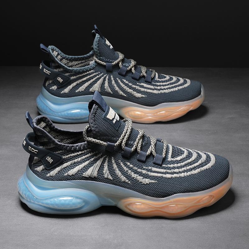 

Летающие тканые спортивные мужские кроссовки летние дышащие повседневные кроссовки 2024 года новые трендовые сетчатые мужские кроссовки Zapatillas De Deporte 44 синий