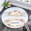 Custom Name,Beach Animals pattern round rug,Carpet Rug for Living Room Bedroom Playroom ,Non-slip Floor Mat,Holiday Gifts and Birthday Gifts.