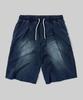 Beodeonteu One-Pleat Denim Terry Sweat Bermuda Shorts [Indigo]