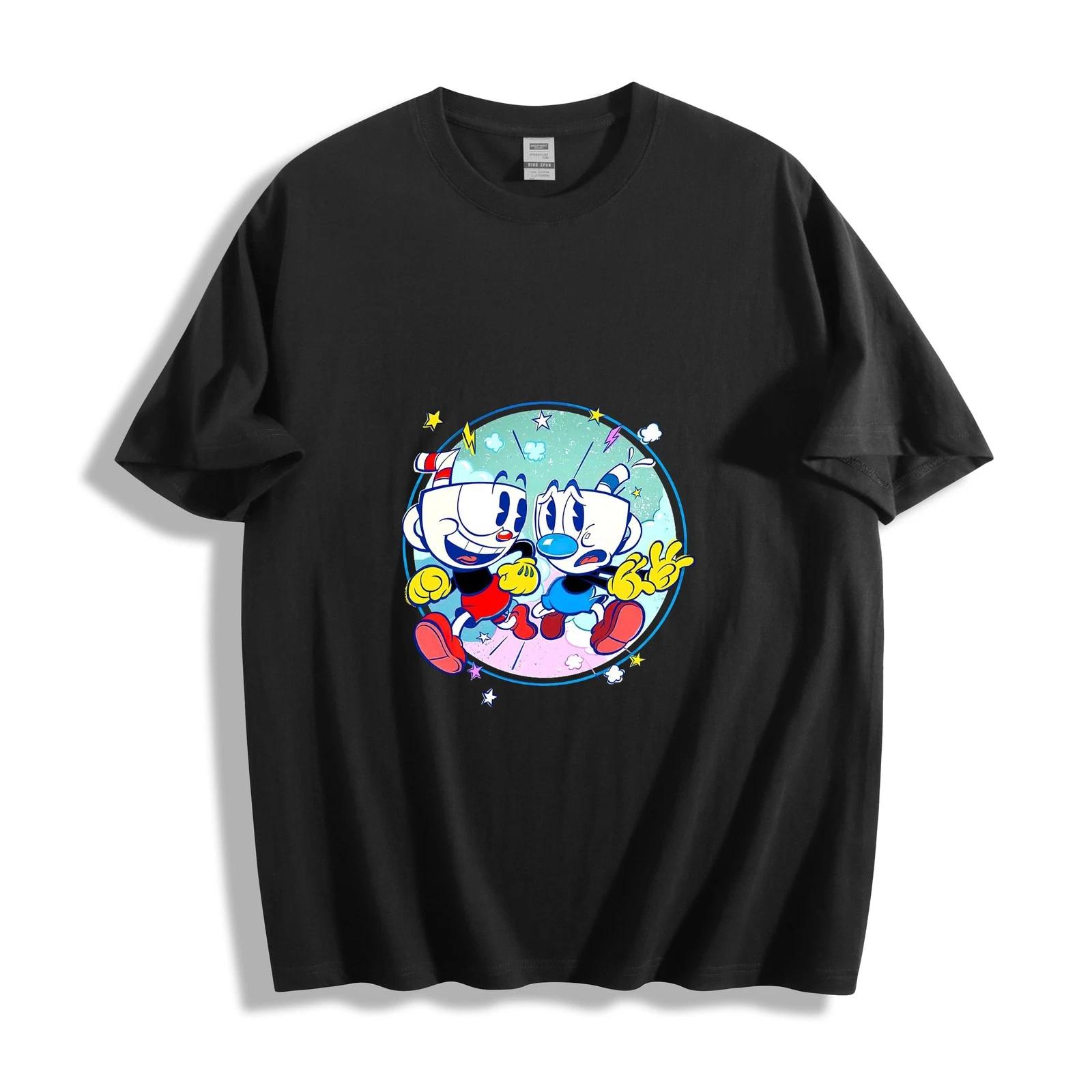 Cuphead & Mugman T-Shirt - Energetic Run Design Unisex Tee M