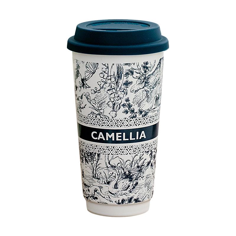 National Trend Style Ceramic Casual Cup Niche Design Cup Office Home Coffee Milk Cup Portable Cup