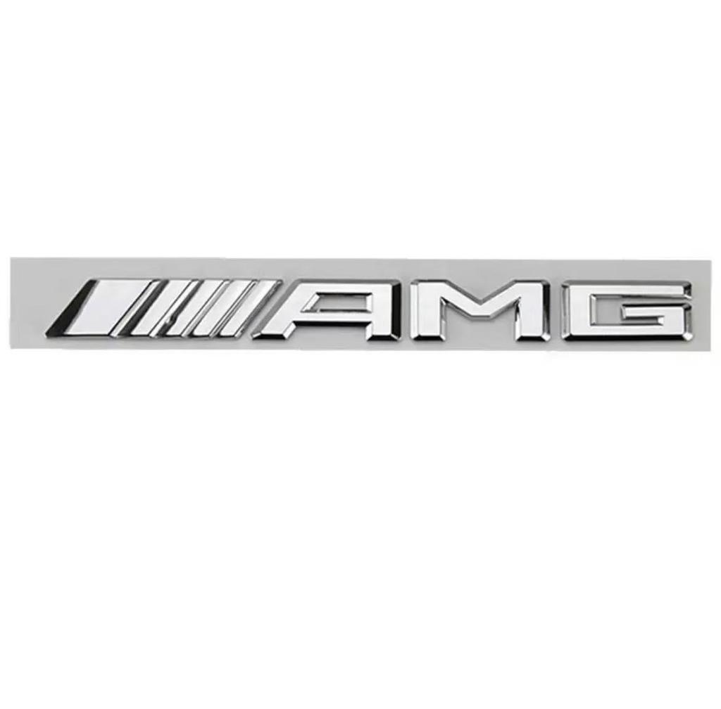1 Piece of 3D ABS Black AMG Logo Letter Trunk Badge Suitable for Mercedes Benz AMG C43 C63 GLC43 GLC63 GLE53 CLS63 E63 E53 KX1