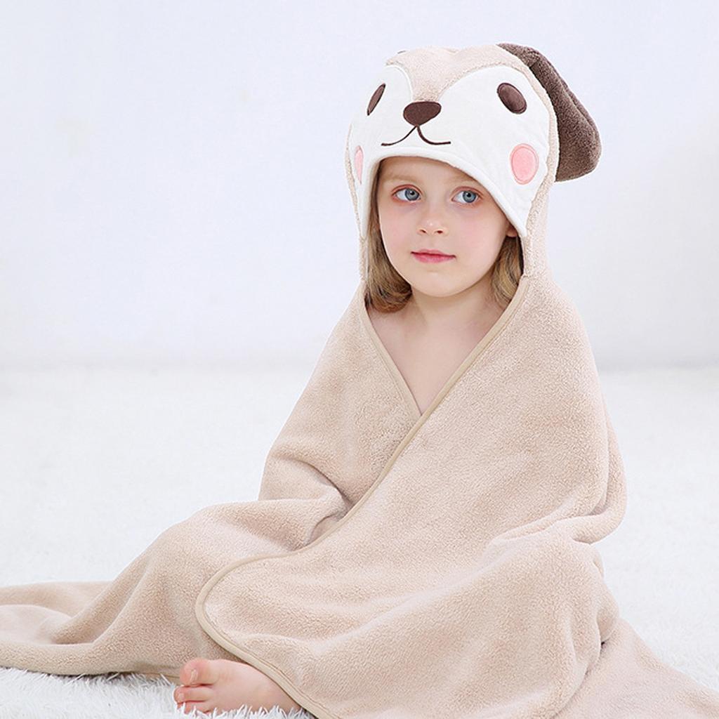 Toddler Baby Boys Girls Cute Cartoon Plush Receiving Blanket Cloak Wrap Bathrobe
