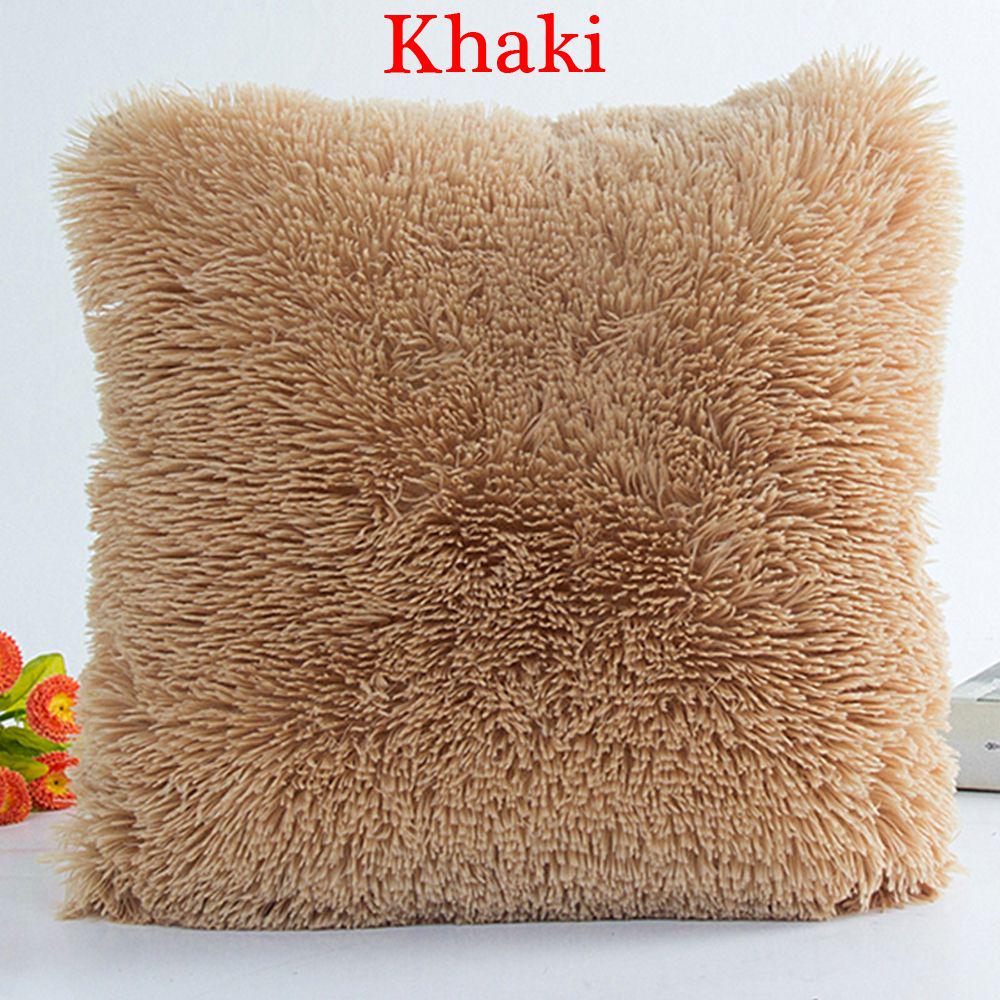 18" Soft Home Decor Waist Fur  Cushion Cover Winter Warm Throw Pillow Cases
