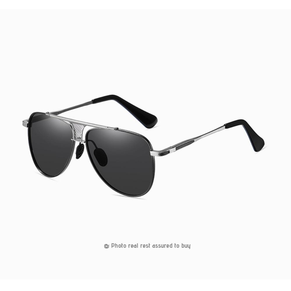 aoron Gradual Change Sunglasses Men's Colorful Two-color Large Frame Sunglasses Fashion Metal Sunglasses