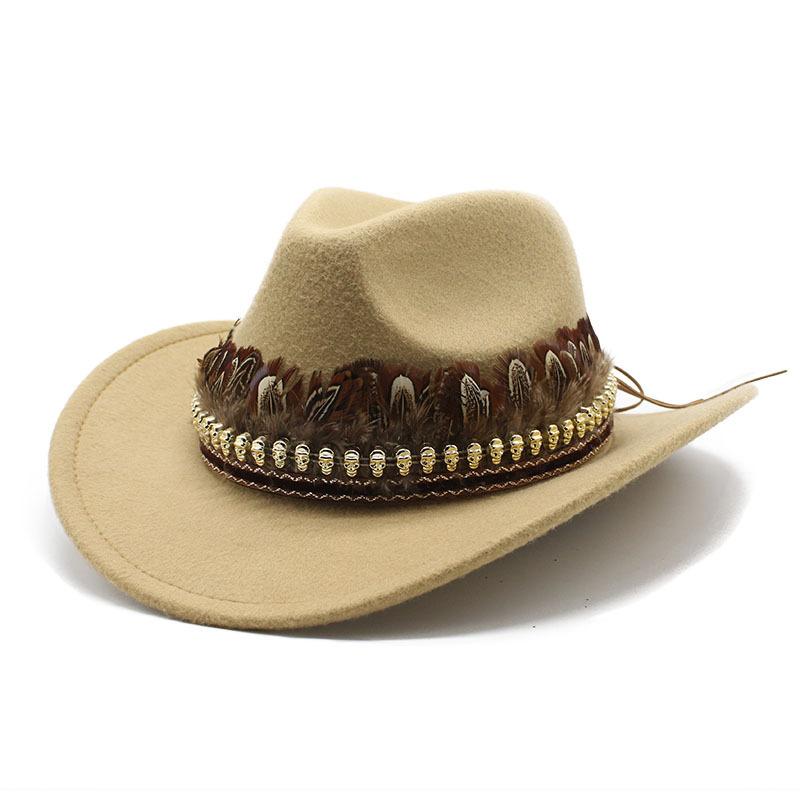 Tibetan Ethnic Style Decoration, Casual Sunshade, Sun Protection And Warmth, Men'S And Women'S Woolen Western Cowboy Hats, Spring Mongolian Hats