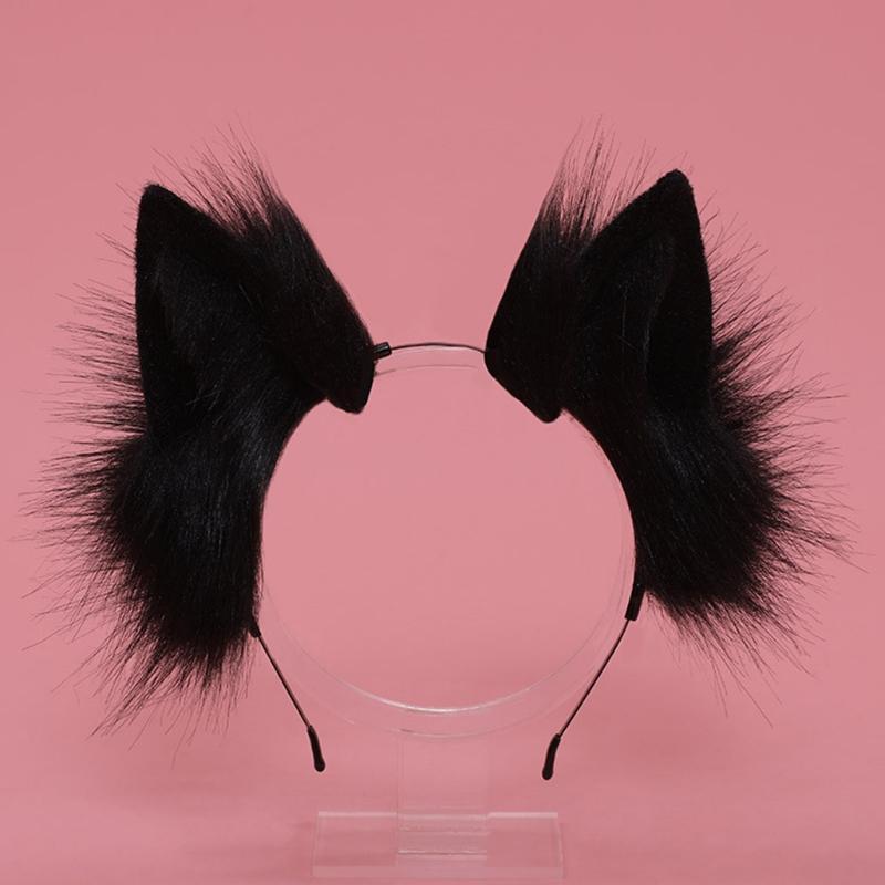 Cartoon Ears Tail Set Masquerade Halloween Cats Cosplay Party Costume Ear Hairhoop Headwear Lolita Accessories