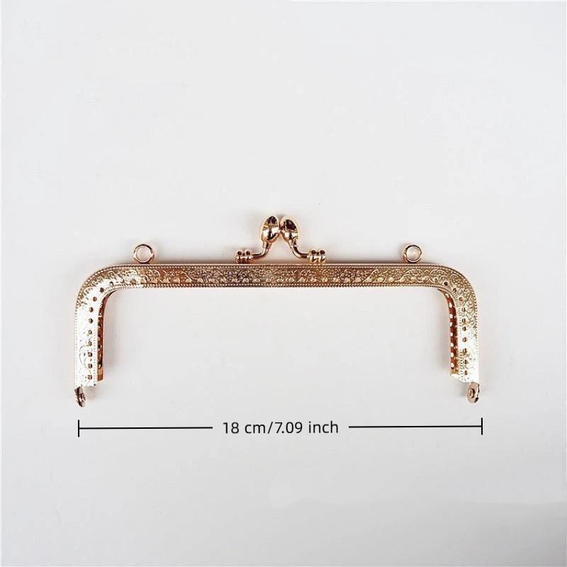 1 Stück 8,5-20 cm Metall Gold Geprägter Taschengriff Geldbörsenrahmen Kussverschluss für Damen-Handtasche Geldbörse DIY Handgefertigte Taschen Zubehör