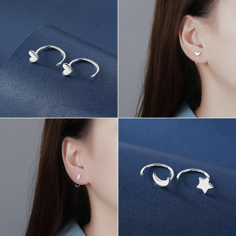 New Product Ear Piercing Earrings for Women Imitation Earrings Temperament Anti-allergic Earrings Small Earrings Four-leaf Clover Simple