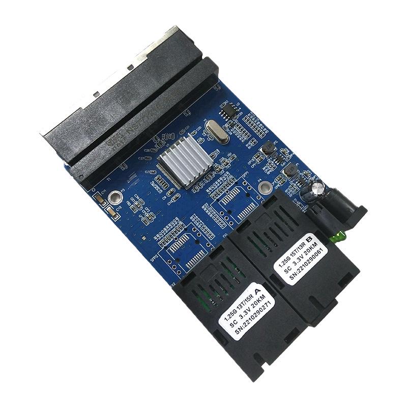 Gigabit 1000M2 Optical-Electrical Transceiver: Single Fiber Media Converter, PCB Board, 20KM Range
