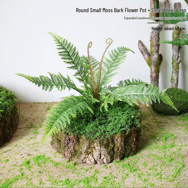 Forest Style Artificial Tree Stump with Moss Bark - Kindergarten and Country Style Decorative Ornament, Perfect for Landscaping or Inserting Flowers.