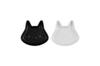 Mini Cat Plate (Set of 2) Matte Black/white