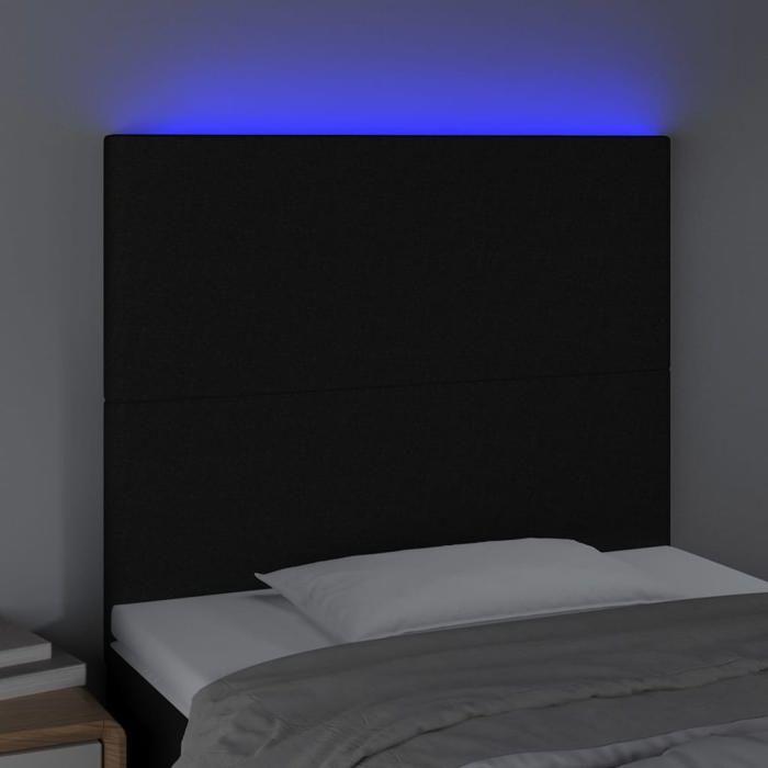 VidaXL Tête de Lit à LED Meuble de Chambre à Coucher Accessoire de Lit Simple Tête de Cadre de Lit Intérieur Noir 3122128