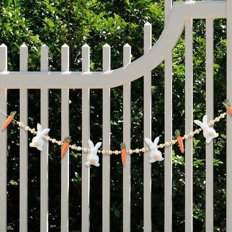 Spring Garland 2.2 Ft Rustic Carrot Felt Holiday Garland Decoration Banner For Wall Mantel Fireplace Home Farmhouse Indoor