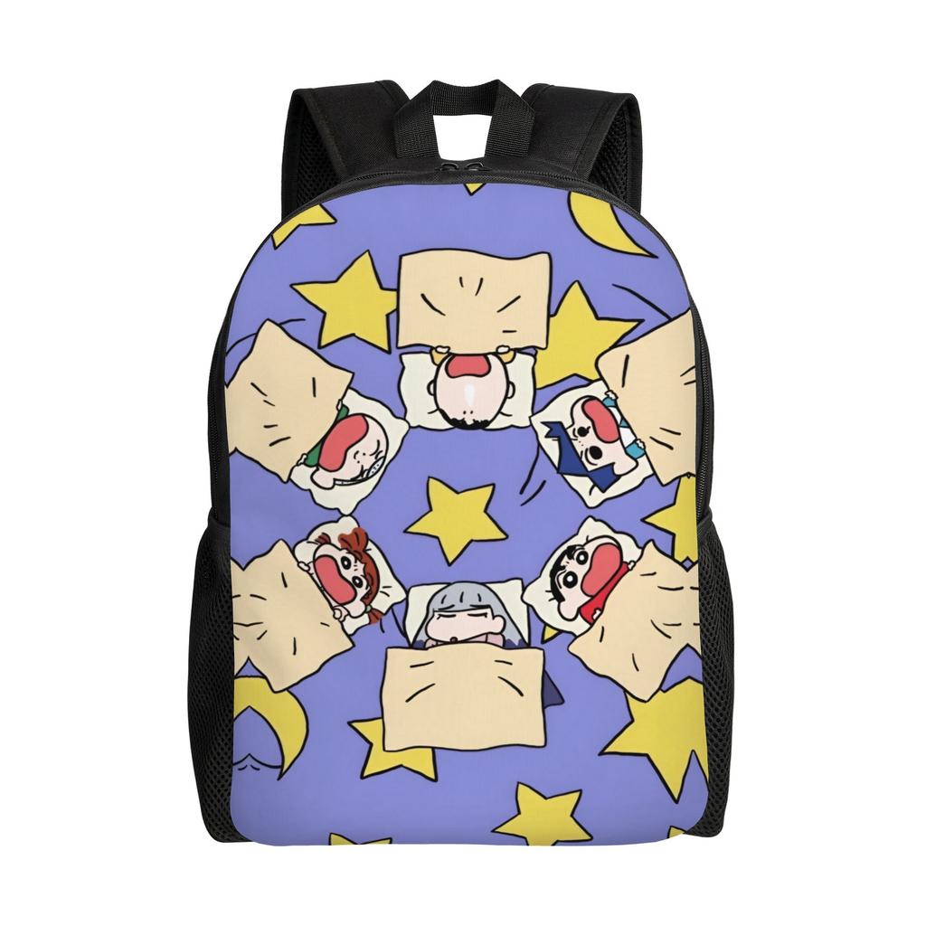 3D Print Crayons Shins Chans Backpacks for Girls Boys Cartoon College School Travel Bags Women Men Bookbag Fits 15 Inch Laptop