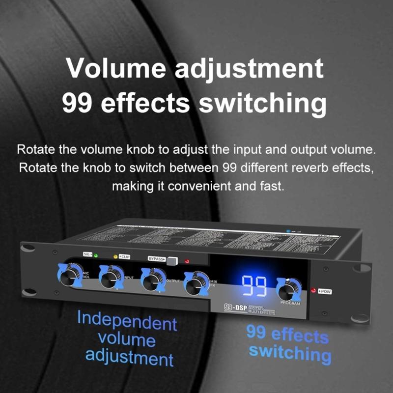 DSP99 Karaoke Mixer With 99 Digital Reverberation Effects BT5.0 Independent Control For Music And Microphone