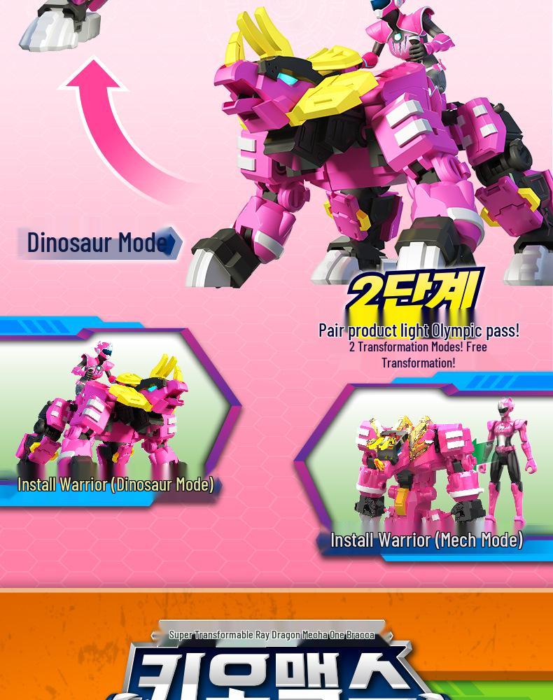 Zhan Gao Mini Force Super Dinosaur Power Series 2 Transforming Mecha Robot Toy
