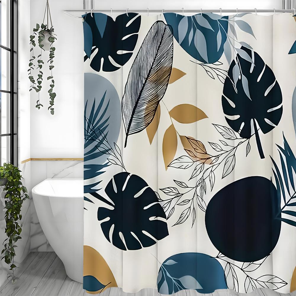 

Лист Абстрактное Искусство Простая Занавеска для Душа, Декоративная Занавеска для Душа для Ванной Комнаты, Водонепроницаемая Занавеска для Душа с Крючками 90*180cm