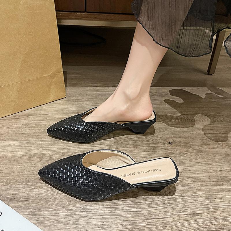 Sandales de Mode Dorées Argentées à Talons Hauts Pointus pour Femmes, Pantoufles d'Été pour Femmes, Chaussures Décontractées Polyvalentes