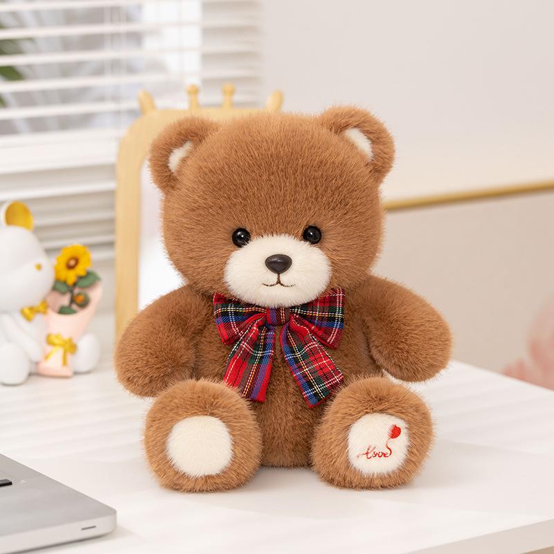 

Милая кукла-марионетка медведь, плюшевая игрушка, бабочка, кукла-мишка, кукла для грейферного автомата, свадебная кукла для бросания 25Cm темно-коричневого