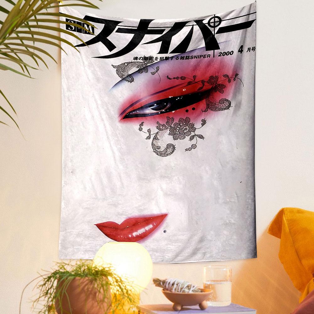Sniper Manga 2000 Tapestry Wall Hanging, Japanese Action Comic Art, Anime Wall Decor for Bedroom Dorm