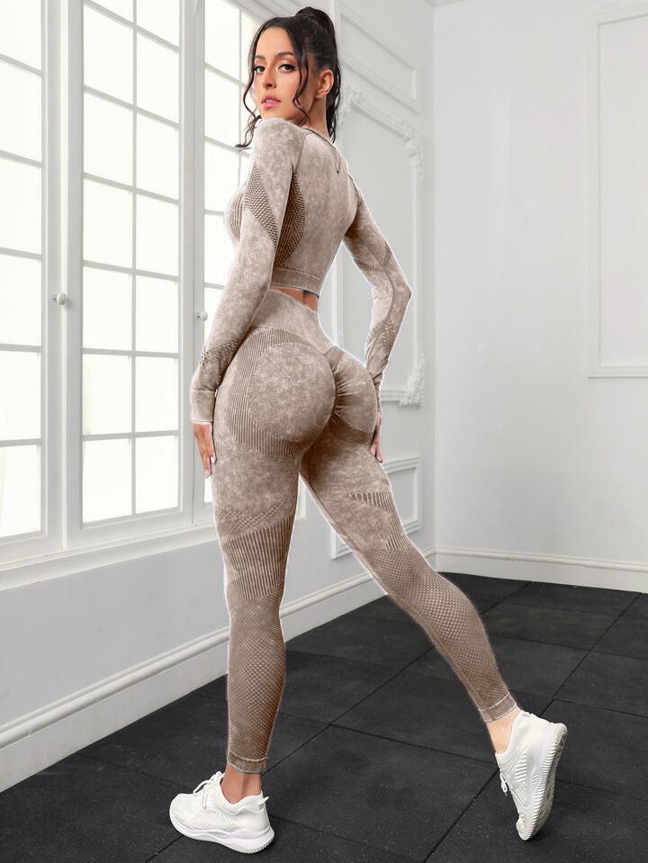 Women's Quick-Dry Seamless Yoga Suit: Peach Hip Fitness Pants & Sports Top Set