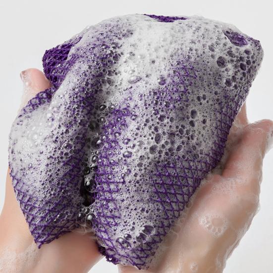 African Shower Net Exfoliating Sponge with Knots Body Scrubber Body Scrub Quick Drying Hygienic Shower Bathing Net