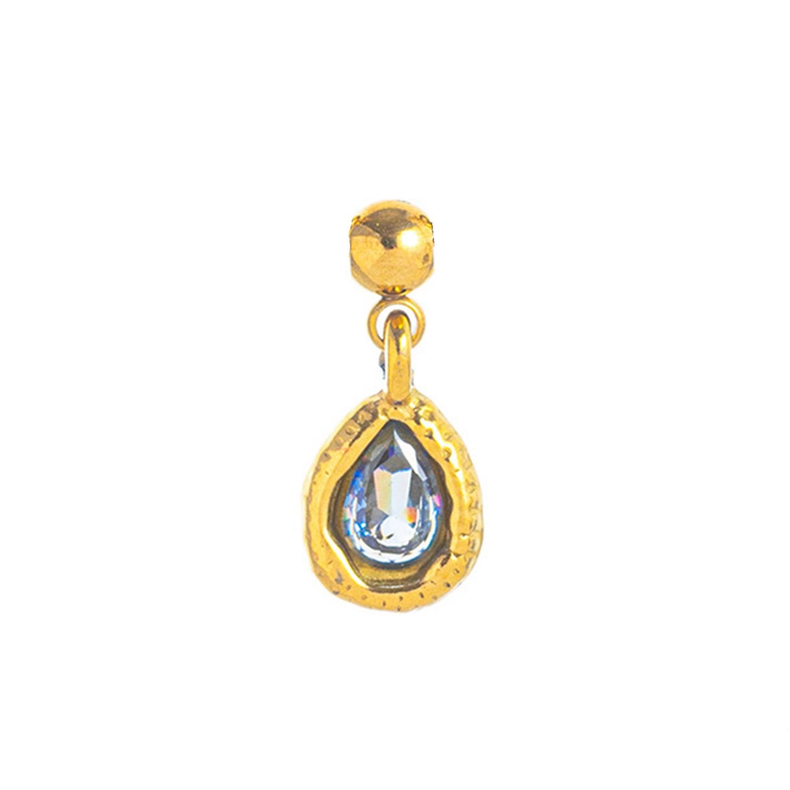 

304 Stainless Steel Birthstone Charms 18K Gold Plated Swipeable Pendants For DIY Necklace Jewelry Making 17mm x 8mm, 1 Piece