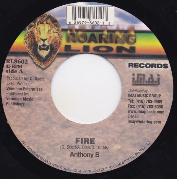 

7inch Record ANTHONY B - Fire RL8602 Roaring Lion Re Jamaica Reggae, Ska & Dub Used
