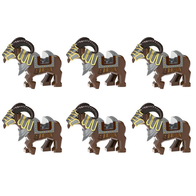 MOC Středověké Vojenské Stavební Kostky Elfský Bojovník Ork Rohan Gondor Rytíř Sada Postav Zvířecí Armáda Zbraň Luk Kuše Hračka