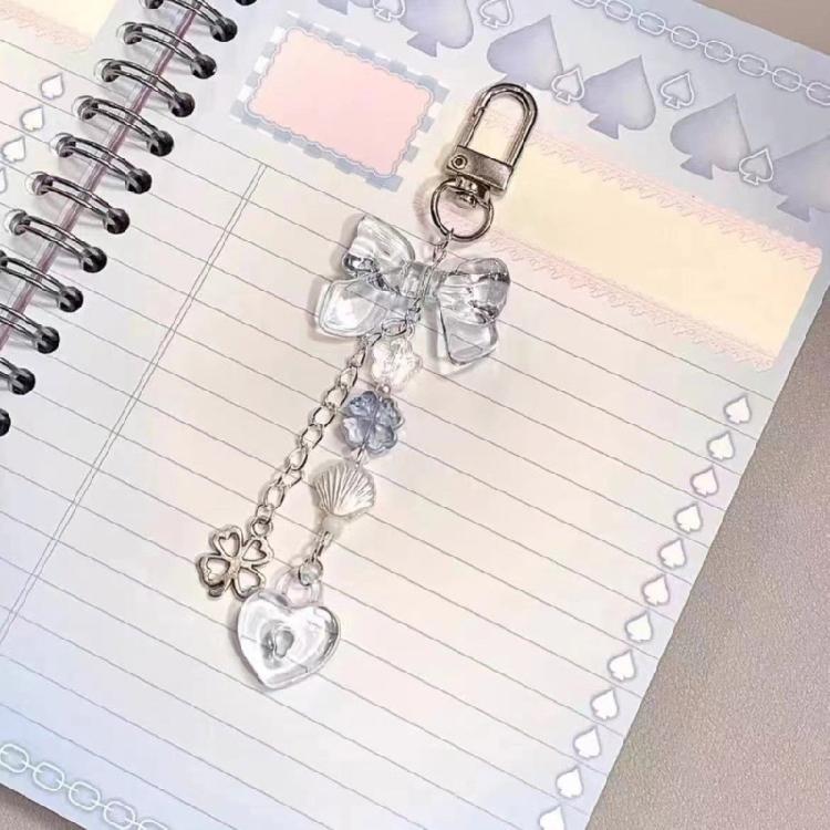 Heart Star Beaded Keychain Pendant Cute Decoration Pendant Keyring Charm