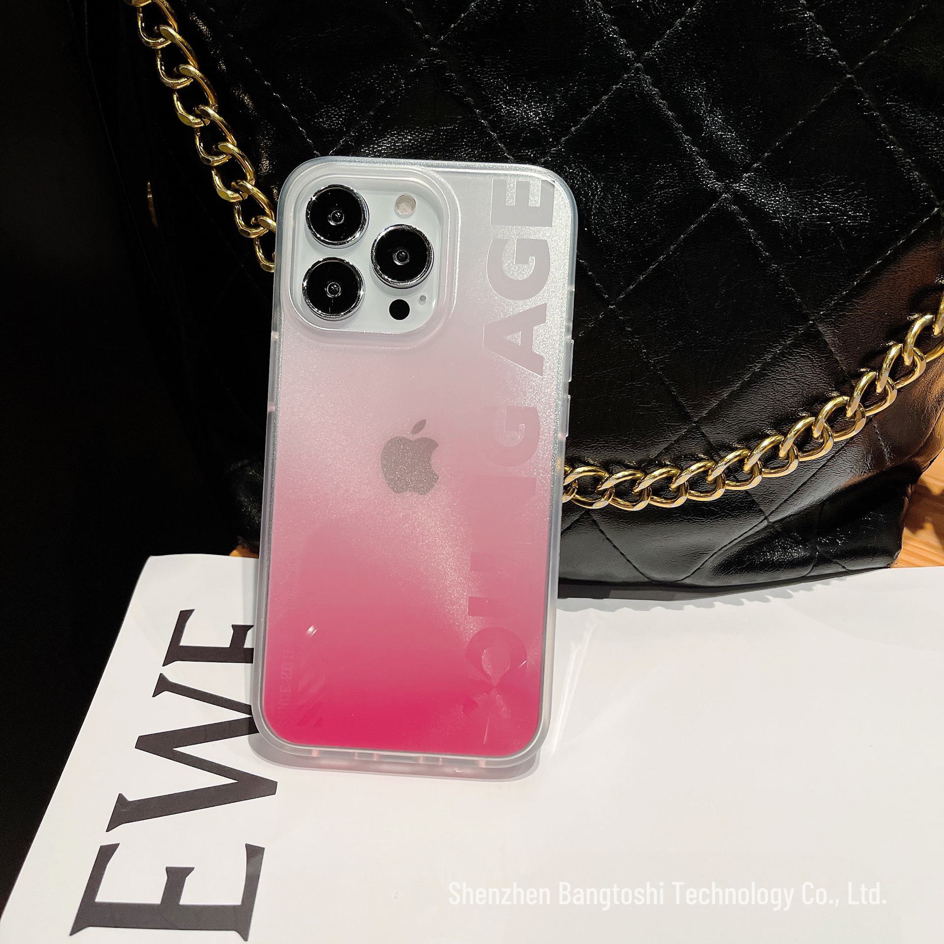 

Чехол из матового акрила с цветным градиентным дизайном для iPhone 14 Pro Max, прозрачный и комплексная защита iPhone 15 Pro