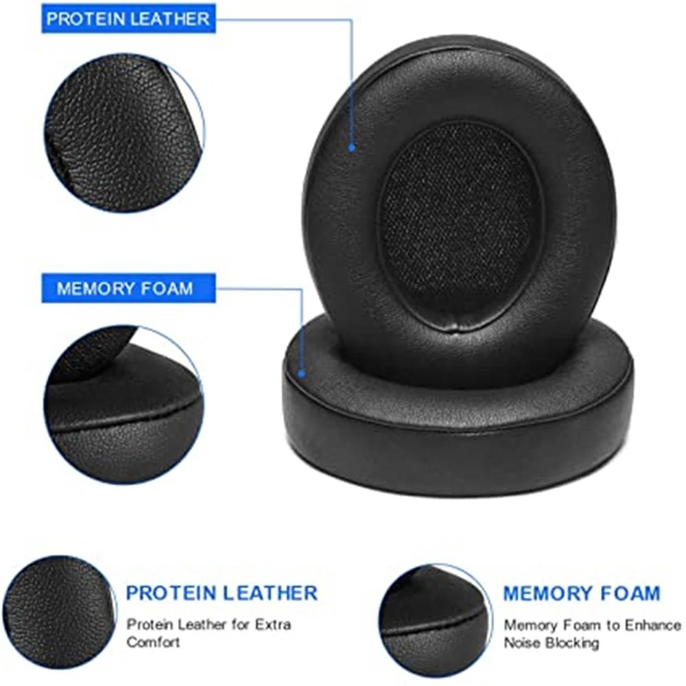 Náhradní náušníky pro Beats Studio 2 Studio 3 z proteinové kůže a paměťové pěny, náušníky, náhradní polštářky do uší pro sluchátka Beats Studio 2 Studio 3.