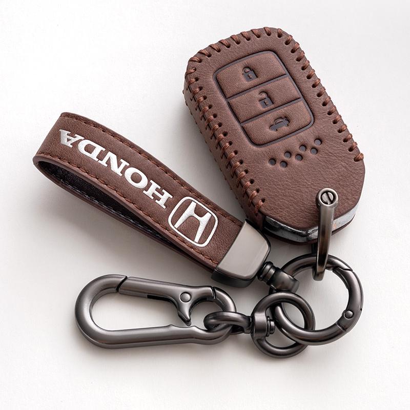 Leather Car Key Remote Cover Full Case Accessories For Honda Civic Accord HR-V CR-V CRV 11th 2022 2023 City Fit Odyssey Jade
