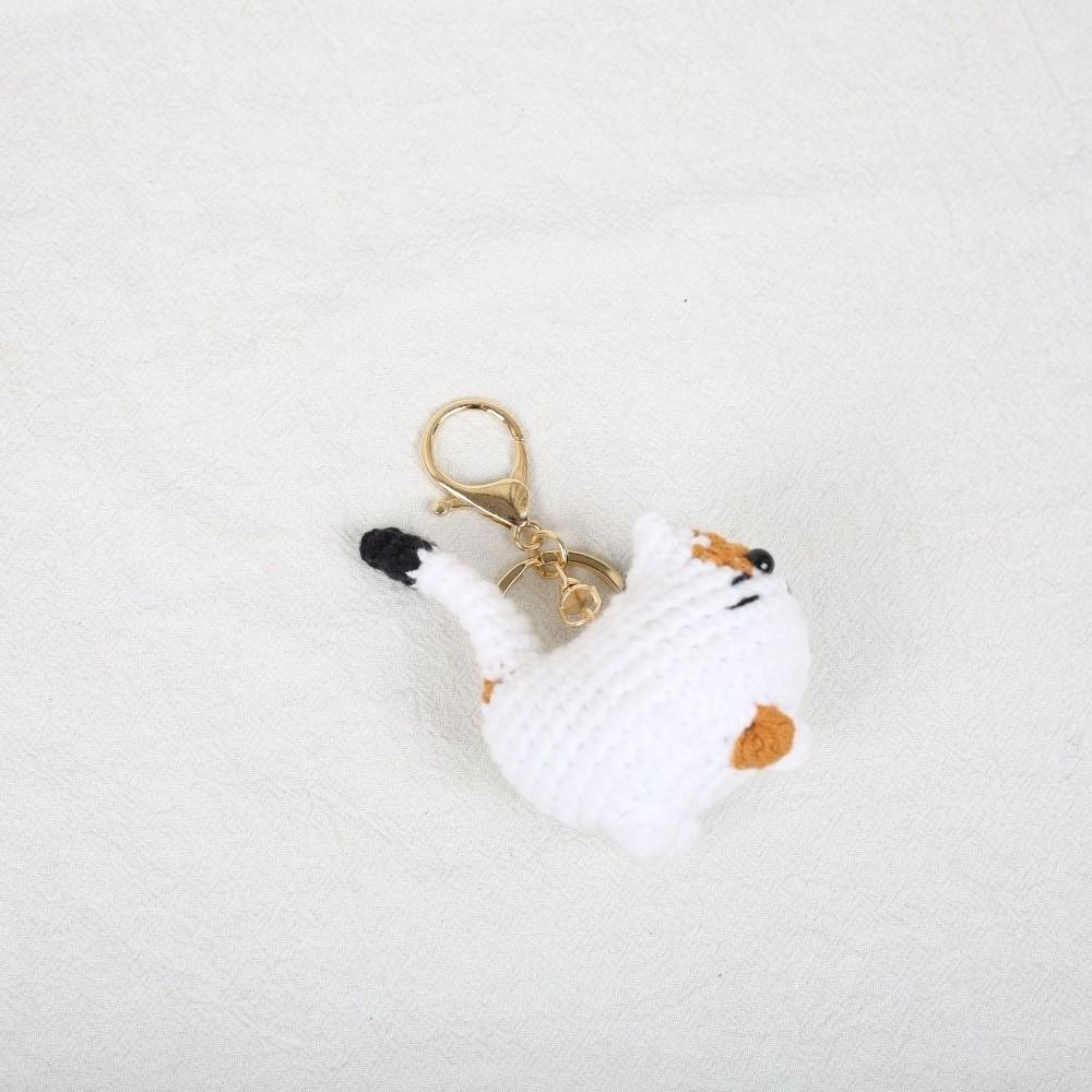 Handmade Handwoven Kitten Pendant Multi Color Kitten Key Chains Cute Cat Key Ring Car Keys