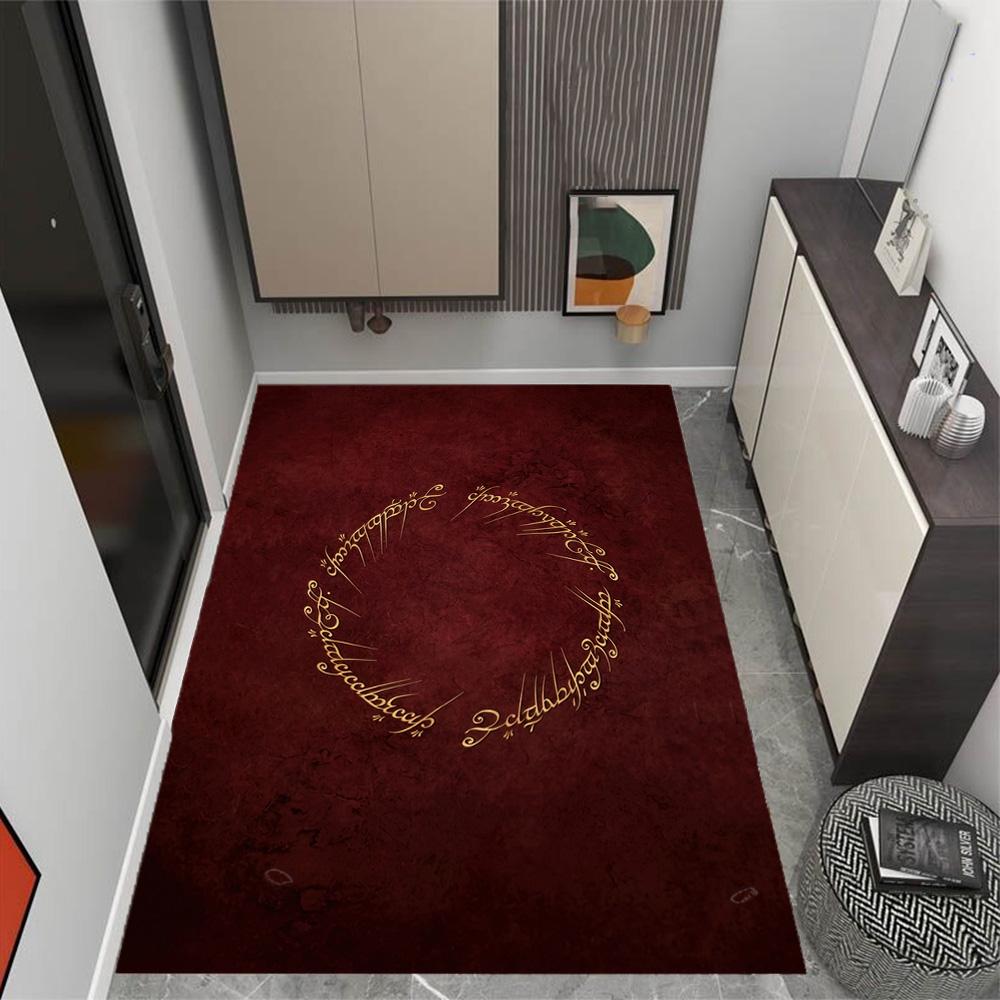 Lord Rings Symbol Carpet Suitable for Outdoor Foyer Living Rooms Entryway Antislip Carpet Anime Office Decor Spiritual Gift